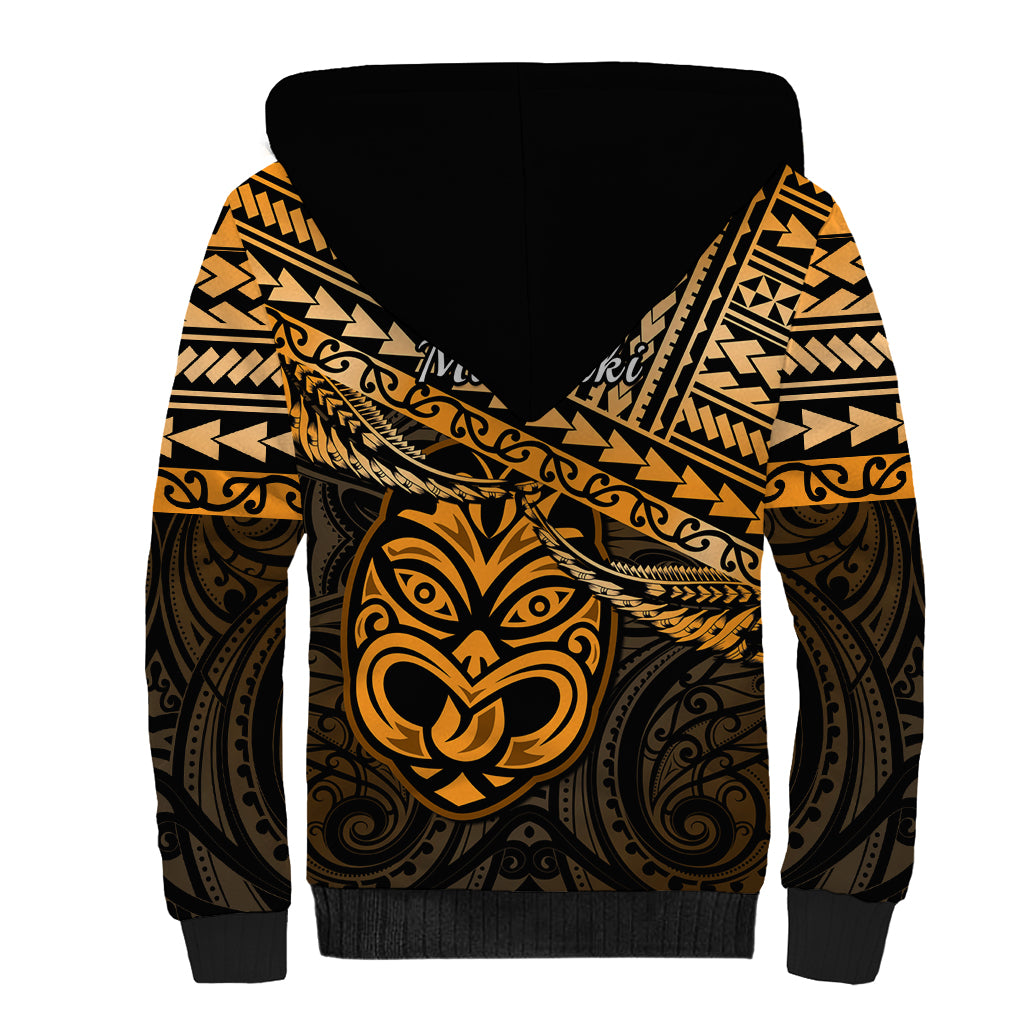 Matariki New Zealand Sherpa Hoodie Maori New Year Tiki Gold Version LT14