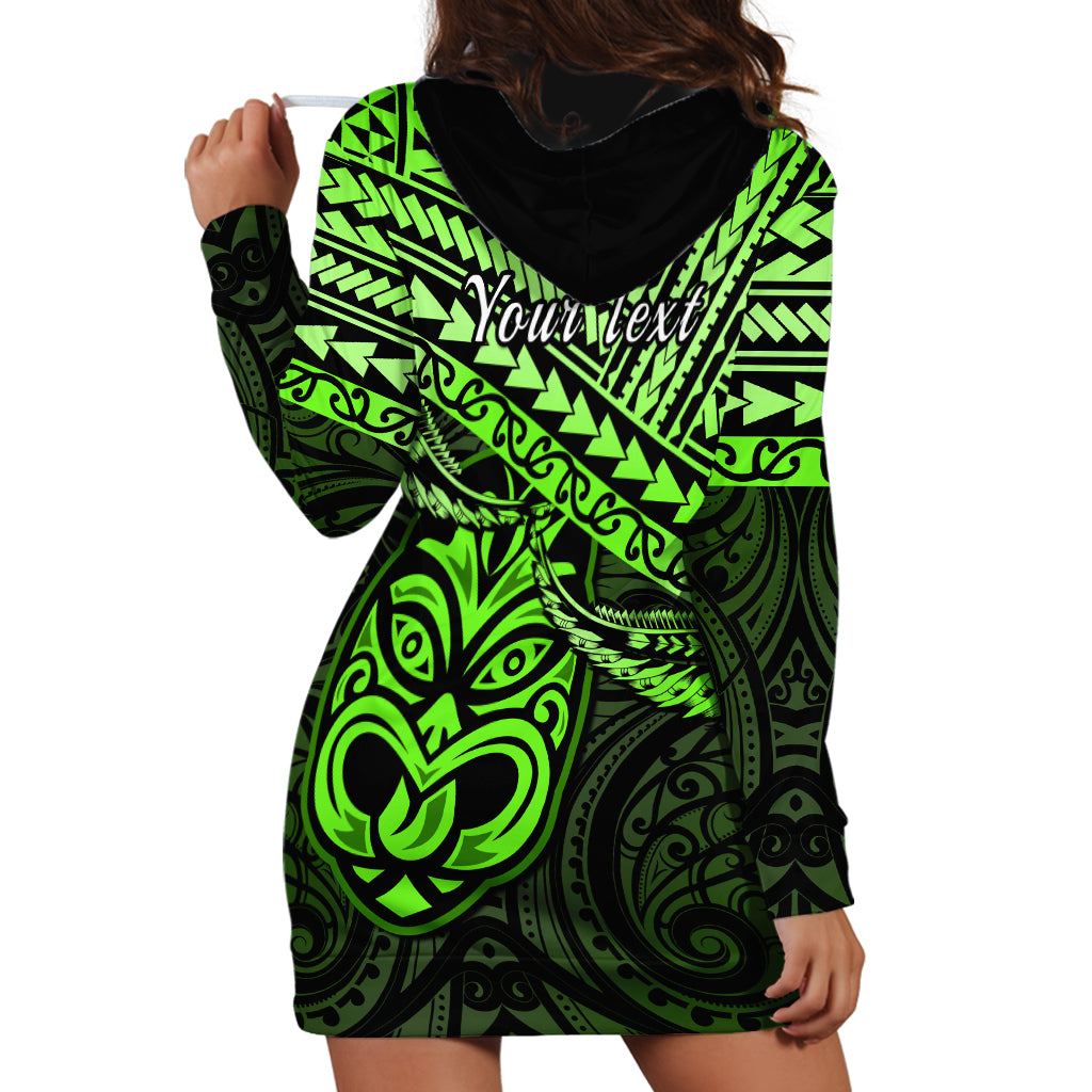 Personalised Matariki New Zealand Hoodie Dress Maori New Year Tiki Green Version LT14