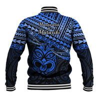 Matariki New Zealand Baseball Jacket Maori New Year Tiki Blue Version LT14