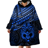 Personalised Matariki New Zealand Wearable Blanket Hoodie Maori New Year Tiki Blue Version LT14
