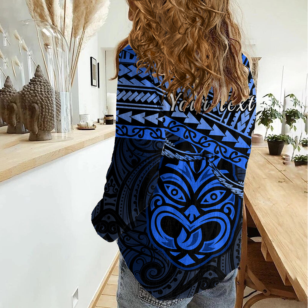 Personalised Matariki New Zealand Women Casual Shirt Maori New Year Tiki Blue Version LT14