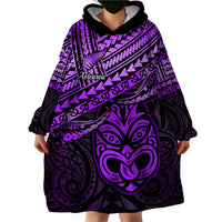 Personalised Matariki New Zealand Wearable Blanket Hoodie Maori New Year Tiki Purple Version LT14
