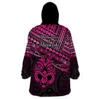 Matariki New Zealand Wearable Blanket Hoodie Maori New Year Tiki Pink Version LT14