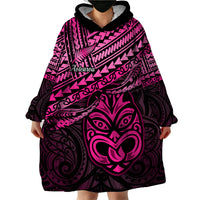 Personalised Matariki New Zealand Wearable Blanket Hoodie Maori New Year Tiki Pink Version LT14
