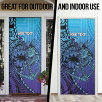 Personalised Polynesia Blue Marlin Fishing Door Cover Marlin Anchor Tattoo Polynesian Pattern