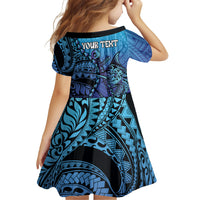Personalised Polynesia Blue Marlin Fishing Family Matching Puletasi and Hawaiian Shirt Marlin Anchor Tattoo Polynesian Pattern LT14 - Polynesian Pride