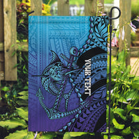 Personalised Polynesia Blue Marlin Fishing Garden Flag Marlin Anchor Tattoo Polynesian Pattern
