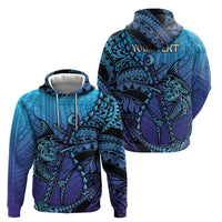 Personalised Polynesia Blue Marlin Fishing Hoodie Marlin Anchor Tattoo Polynesian Pattern LT14 - Polynesian Pride