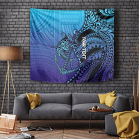 Personalised Polynesia Blue Marlin Fishing Tapestry Marlin Anchor Tattoo Polynesian Pattern