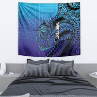 Personalised Polynesia Blue Marlin Fishing Tapestry Marlin Anchor Tattoo Polynesian Pattern
