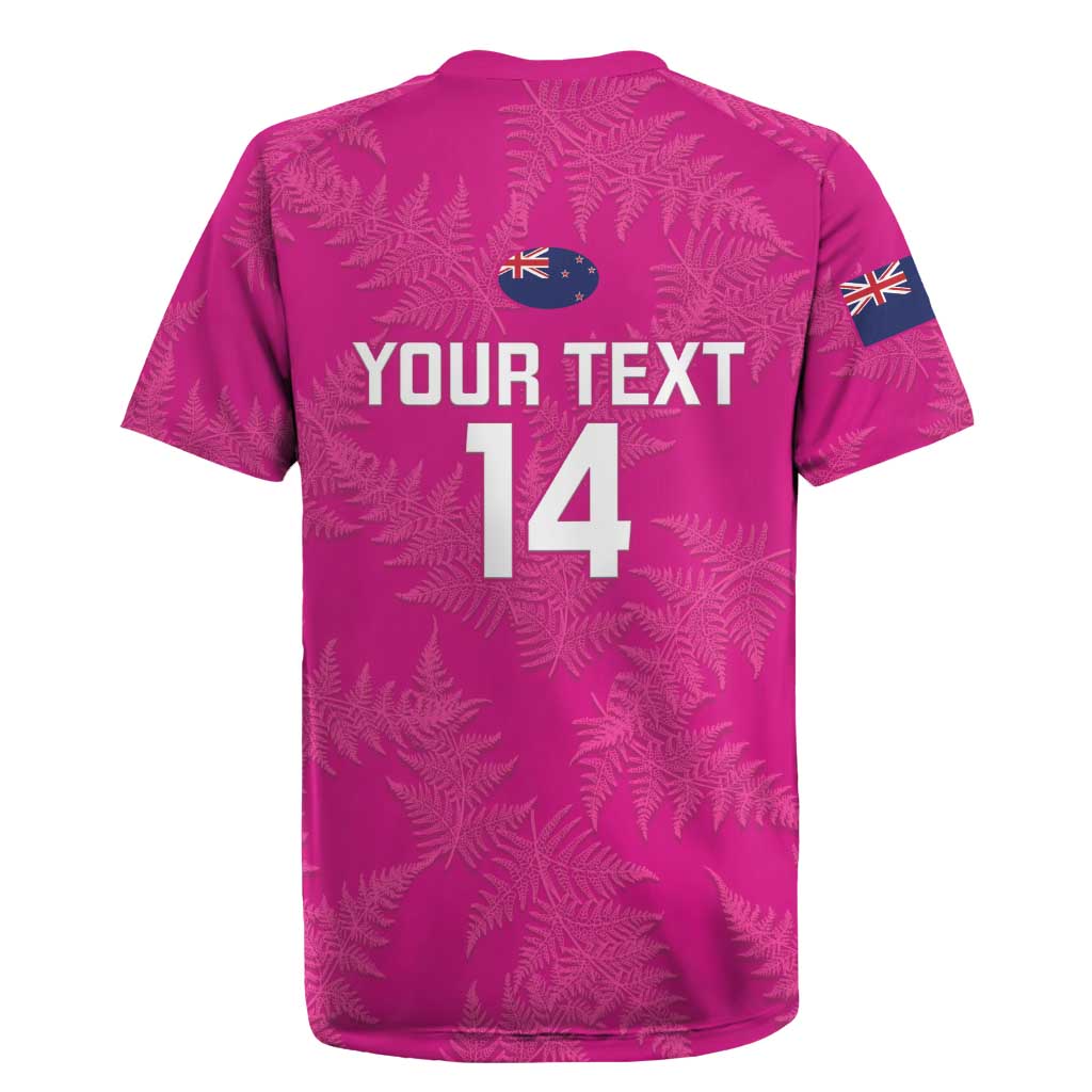 Custom New Zealand Silver Fern Rugby Rugby Jersey Go Aotearoa - Pink Version