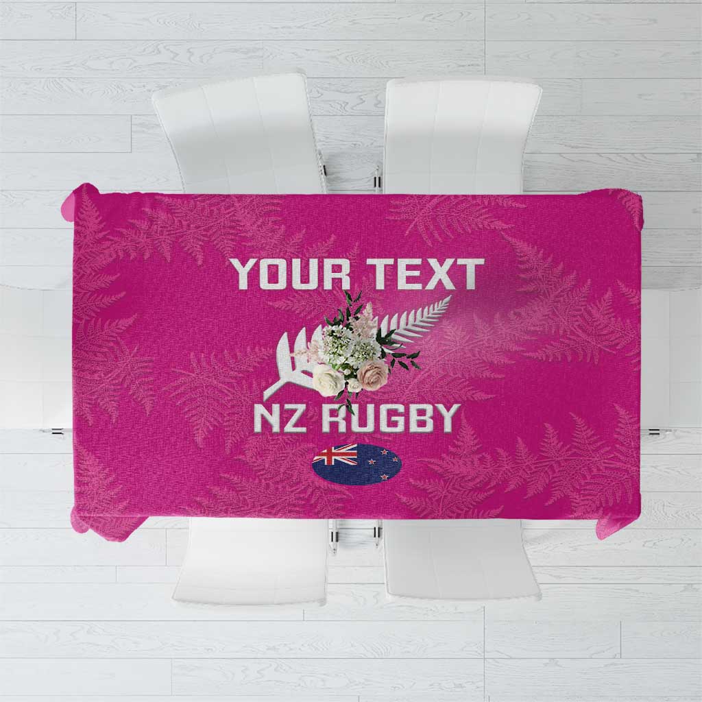 Custom New Zealand Silver Fern Rugby Tablecloth Go Aotearoa - Pink Version LT14 Pink - Polynesian Pride