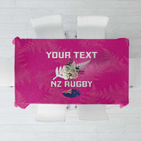 Custom New Zealand Silver Fern Rugby Tablecloth Go Aotearoa - Pink Version LT14 Pink - Polynesian Pride