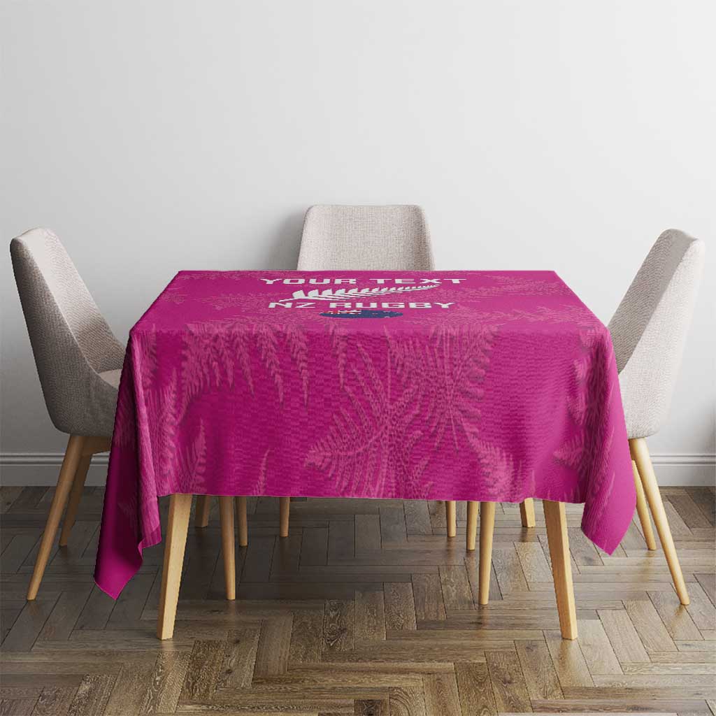 Custom New Zealand Silver Fern Rugby Tablecloth Go Aotearoa - Pink Version LT14 - Polynesian Pride