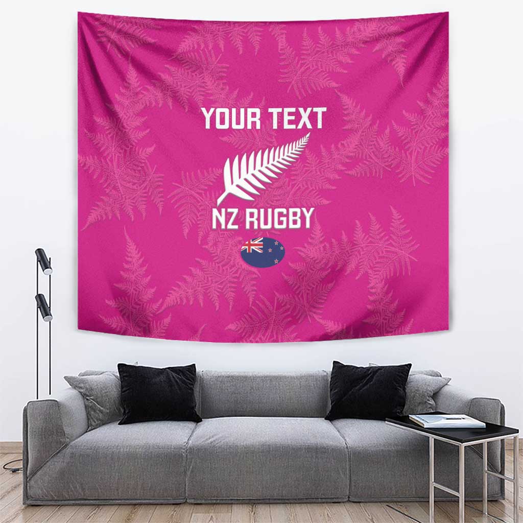 Custom New Zealand Silver Fern Rugby Tapestry Go Aotearoa - Pink Version LT14 Pink - Polynesian Pride