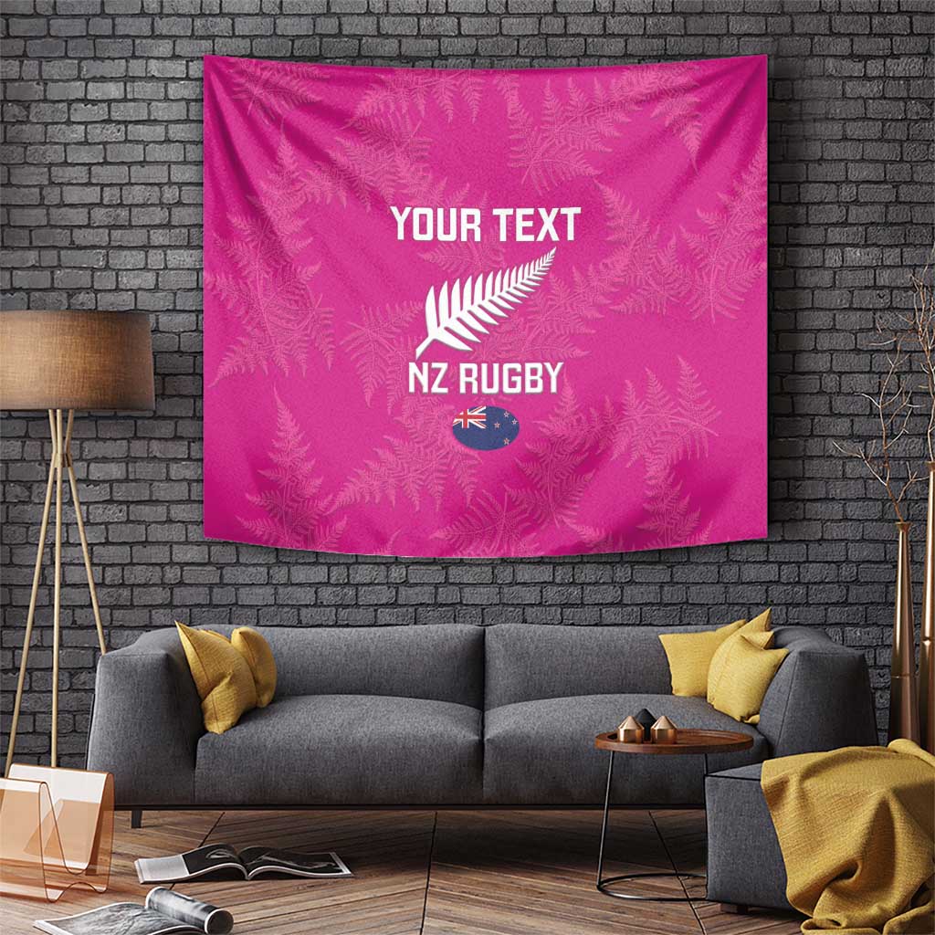 Custom New Zealand Silver Fern Rugby Tapestry Go Aotearoa - Pink Version LT14 - Polynesian Pride