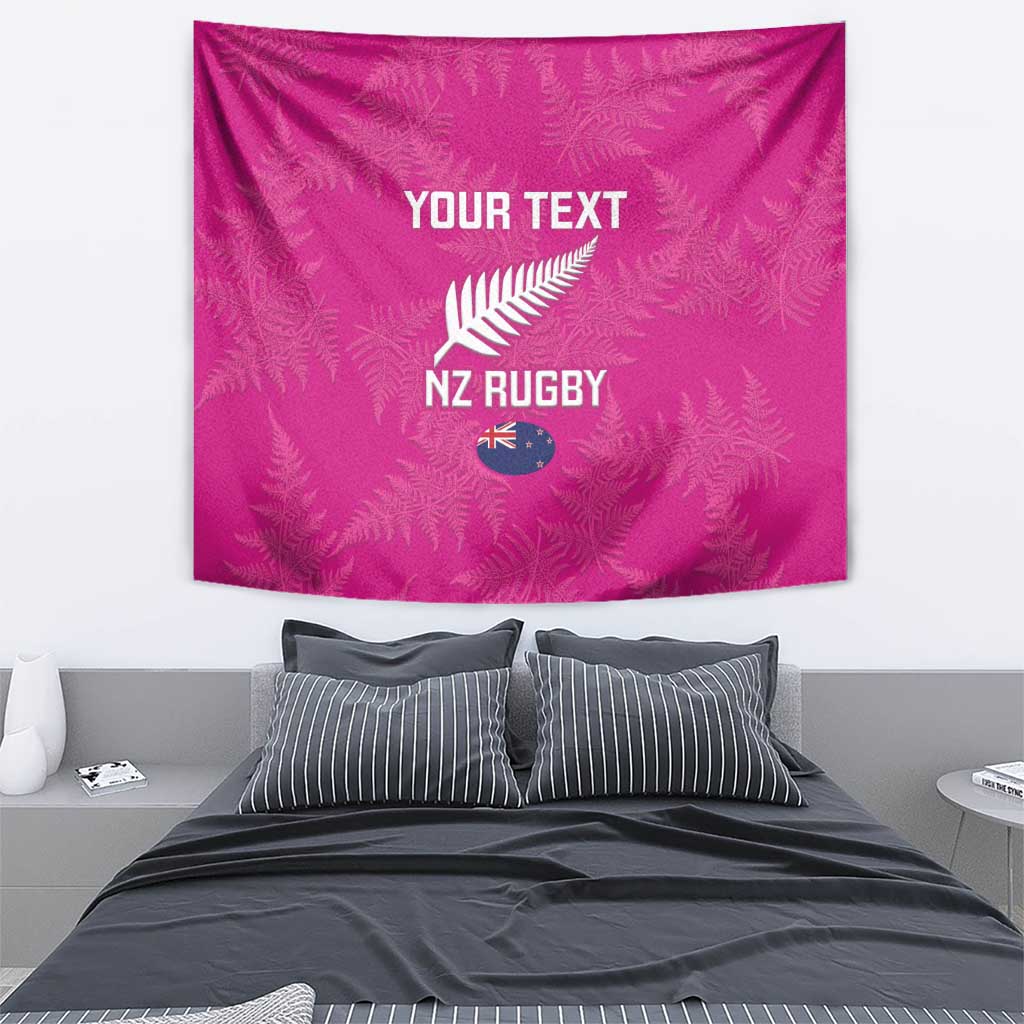 Custom New Zealand Silver Fern Rugby Tapestry Go Aotearoa - Pink Version LT14 - Polynesian Pride