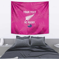 Custom New Zealand Silver Fern Rugby Tapestry Go Aotearoa - Pink Version LT14 - Polynesian Pride