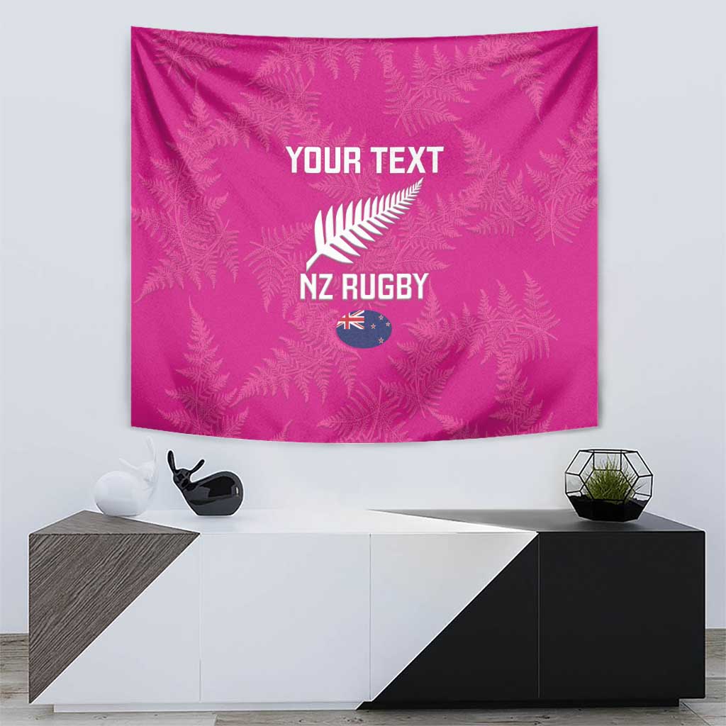 Custom New Zealand Silver Fern Rugby Tapestry Go Aotearoa - Pink Version LT14 - Polynesian Pride