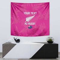 Custom New Zealand Silver Fern Rugby Tapestry Go Aotearoa - Pink Version LT14 - Polynesian Pride