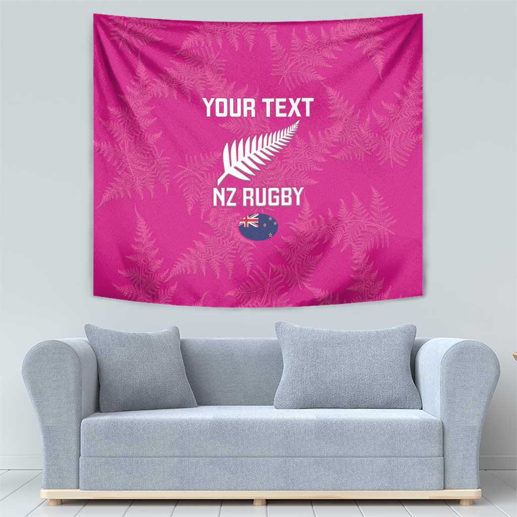 Custom New Zealand Silver Fern Rugby Tapestry Go Aotearoa - Pink Version LT14 - Polynesian Pride