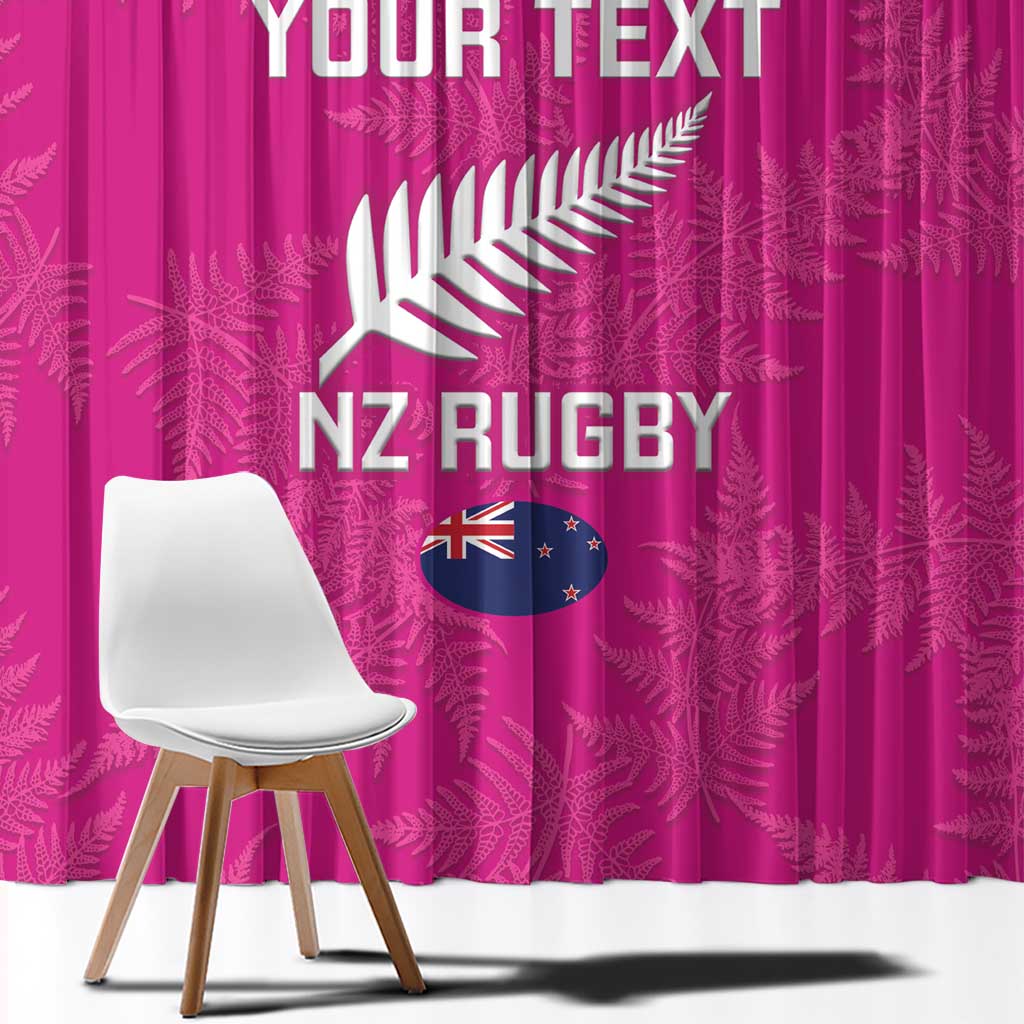 Custom New Zealand Silver Fern Rugby Window Curtain Go Aotearoa - Pink Version LT14 - Polynesian Pride