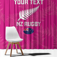 Custom New Zealand Silver Fern Rugby Window Curtain Go Aotearoa - Pink Version LT14 - Polynesian Pride
