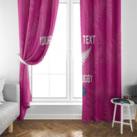 Custom New Zealand Silver Fern Rugby Window Curtain Go Aotearoa - Pink Version LT14 - Polynesian Pride