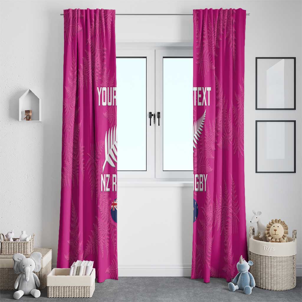 Custom New Zealand Silver Fern Rugby Window Curtain Go Aotearoa - Pink Version LT14 - Polynesian Pride
