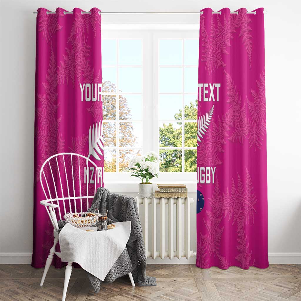 Custom New Zealand Silver Fern Rugby Window Curtain Go Aotearoa - Pink Version LT14 - Polynesian Pride