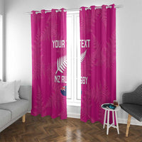 Custom New Zealand Silver Fern Rugby Window Curtain Go Aotearoa - Pink Version LT14 With Grommets Pink - Polynesian Pride