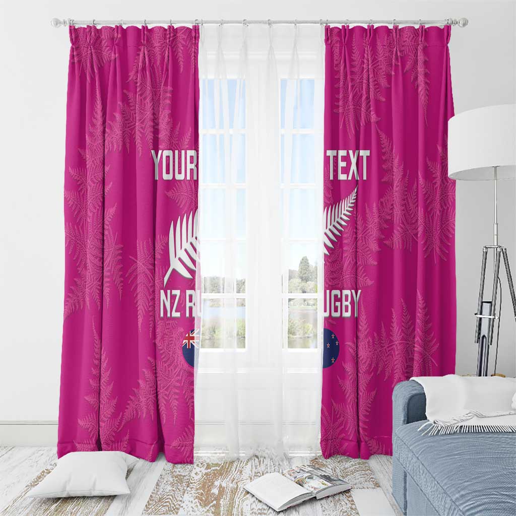 Custom New Zealand Silver Fern Rugby Window Curtain Go Aotearoa - Pink Version LT14 - Polynesian Pride