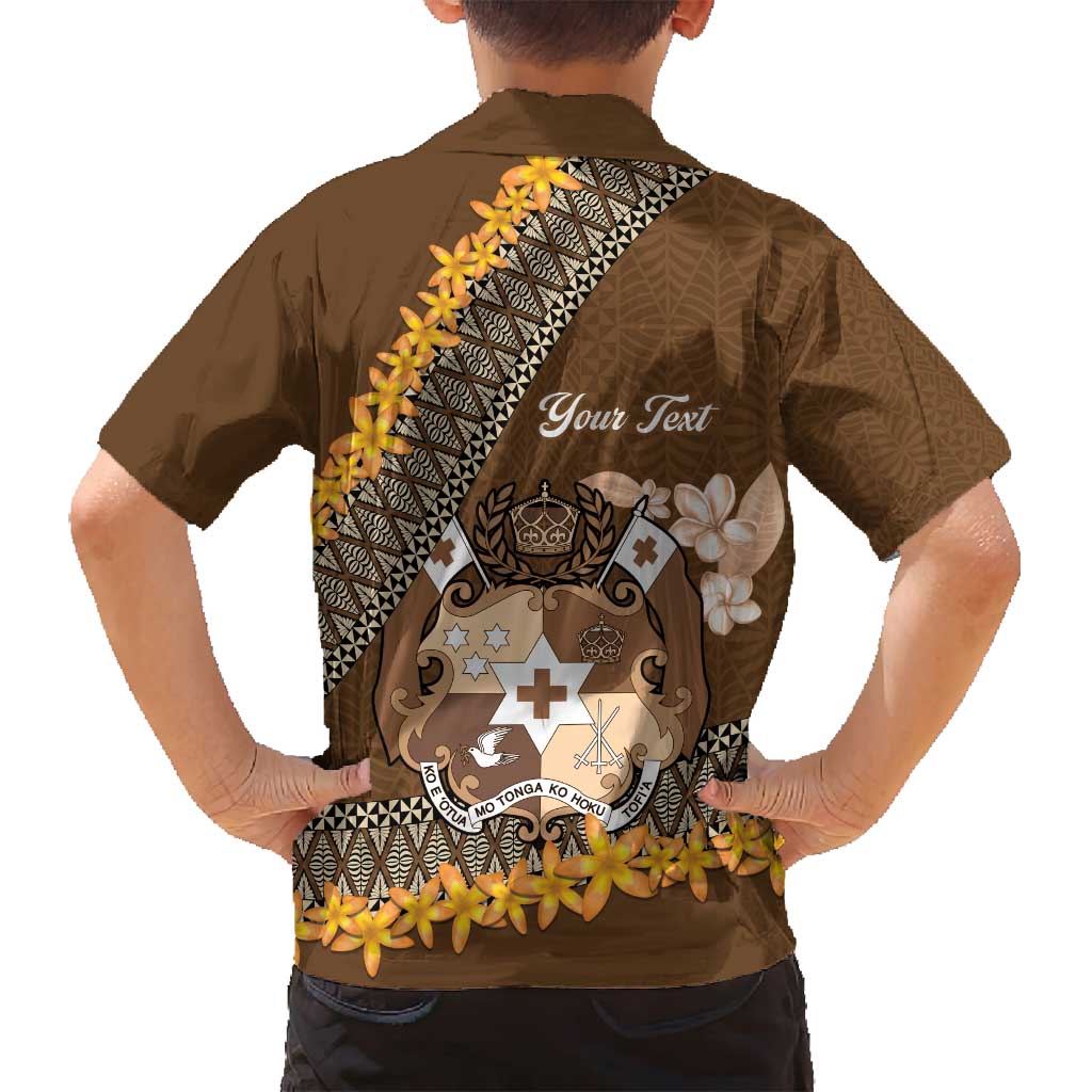 Personalised Tonga Language Week Family Matching Tank Maxi Dress and Hawaiian Shirt Malo e Lelei Tongan Ngatu Pattern - Brown LT14 - Polynesian Pride