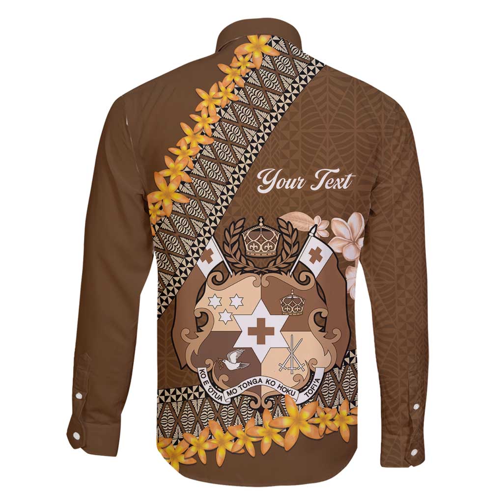 Personalised Tonga Language Week Family Matching Tank Maxi Dress and Hawaiian Shirt Malo e Lelei Tongan Ngatu Pattern - Brown LT14 - Polynesian Pride