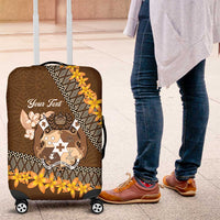 Personalised Tonga Language Week Luggage Cover Malo e Lelei Tongan Ngatu Pattern - Brown LT14 Brown - Polynesian Pride