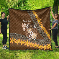 Personalised Tonga Language Week Quilt Malo e Lelei Tongan Ngatu Pattern - Brown LT14 - Polynesian Pride