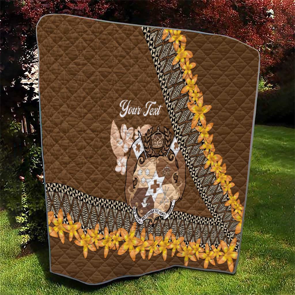 Personalised Tonga Language Week Quilt Malo e Lelei Tongan Ngatu Pattern - Brown LT14 - Polynesian Pride