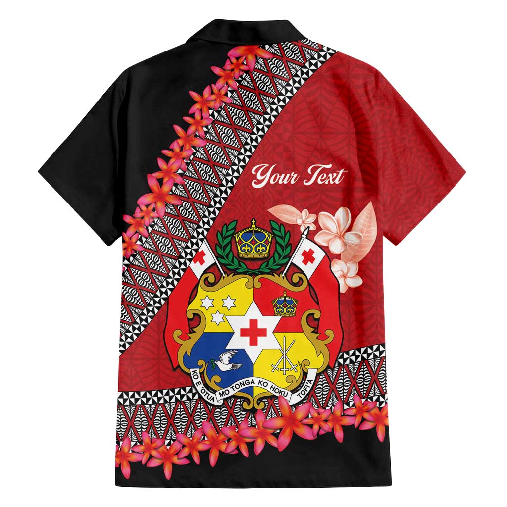 Personalised Tonga Language Week Family Matching Tank Maxi Dress and Hawaiian Shirt Malo e Lelei Tongan Ngatu Pattern - Red LT14 - Polynesian Pride