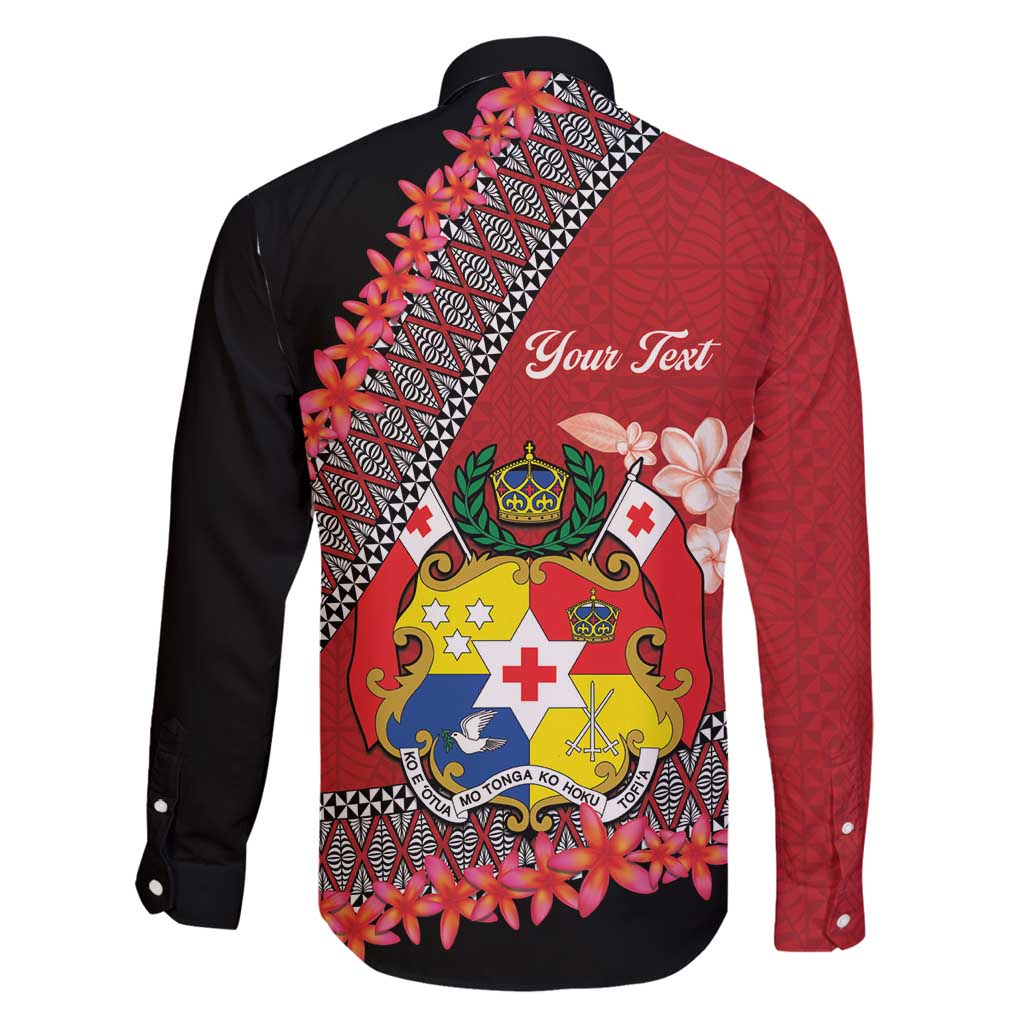 Personalised Tonga Language Week Family Matching Tank Maxi Dress and Hawaiian Shirt Malo e Lelei Tongan Ngatu Pattern - Red LT14 - Polynesian Pride