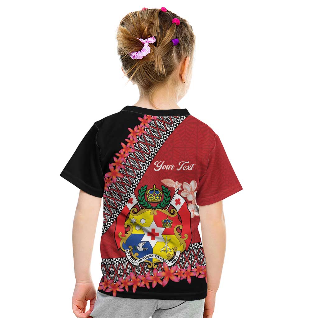 Personalised Tonga Language Week Kid T Shirt Malo e Lelei Tongan Ngatu Pattern - Red LT14 - Polynesian Pride