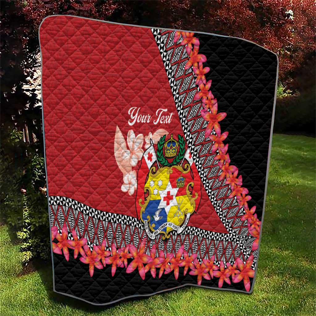 Personalised Tonga Language Week Quilt Malo e Lelei Tongan Ngatu Pattern - Red LT14 - Polynesian Pride