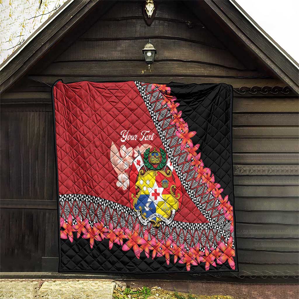 Personalised Tonga Language Week Quilt Malo e Lelei Tongan Ngatu Pattern - Red LT14 - Polynesian Pride