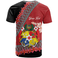 Personalised Tonga Language Week T Shirt Malo e Lelei Tongan Ngatu Pattern - Red LT14 - Polynesian Pride