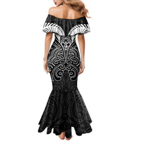 Kia Kaha Te Reo Maori Family Matching Mermaid Dress and Hawaiian Shirt Aotearoa Hei Tiki With Hongi