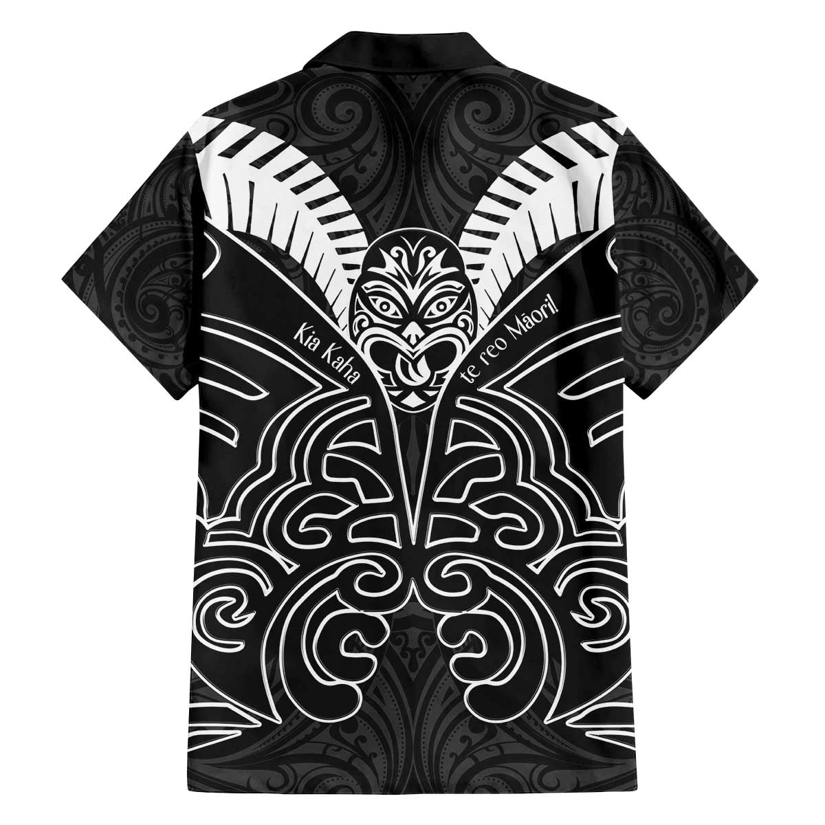 Kia Kaha Te Reo Maori Family Matching Off Shoulder Short Dress and Hawaiian Shirt Aotearoa Hei Tiki With Hongi