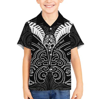 Kia Kaha Te Reo Maori Family Matching Tank Maxi Dress and Hawaiian Shirt Aotearoa Hei Tiki With Hongi