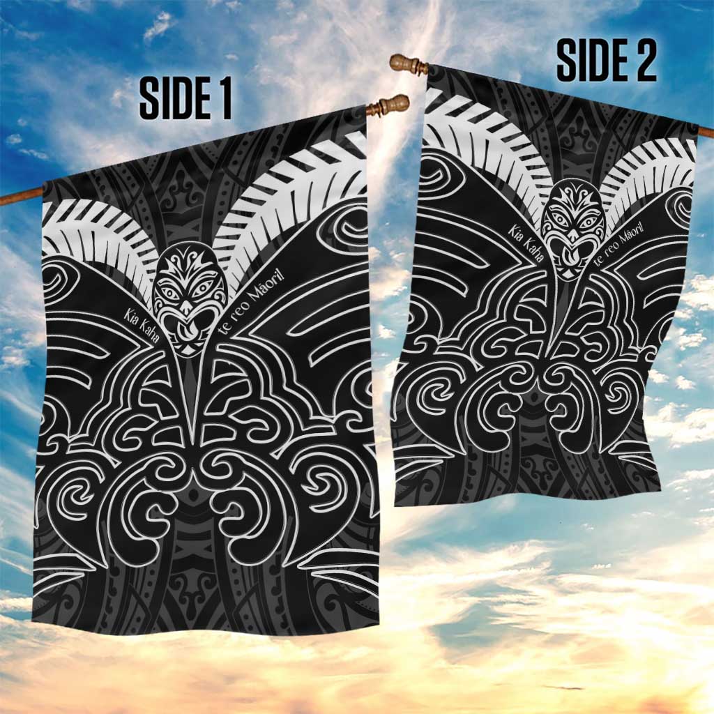 Kia Kaha Te Reo Maori Garden Flag Aotearoa Hei Tiki With Hongi LT14 - Polynesian Pride