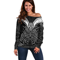Kia Kaha Te Reo Maori Off Shoulder Sweater Aotearoa Hei Tiki With Hongi