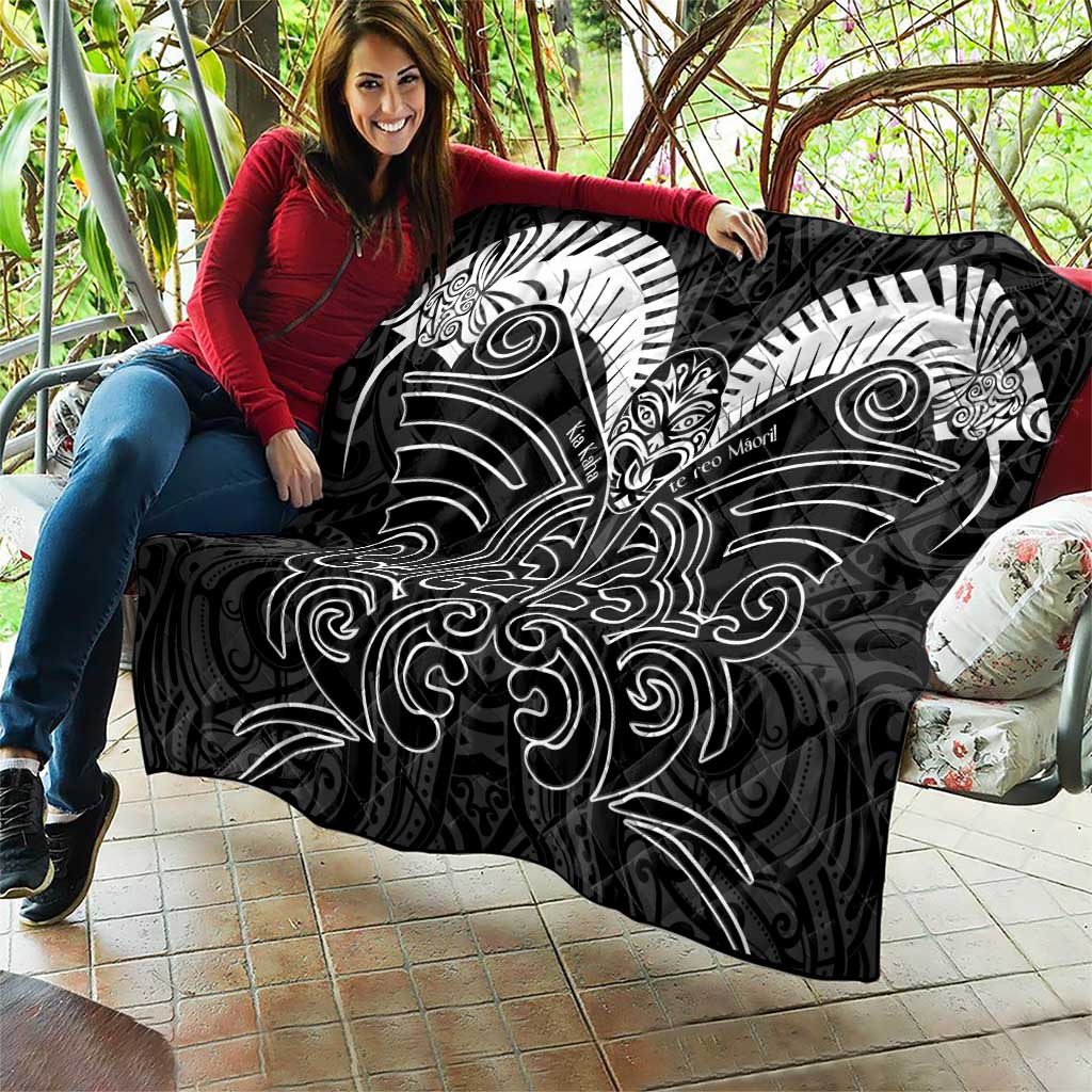 Kia Kaha Te Reo Maori Quilt Aotearoa Hei Tiki With Hongi LT14 - Polynesian Pride