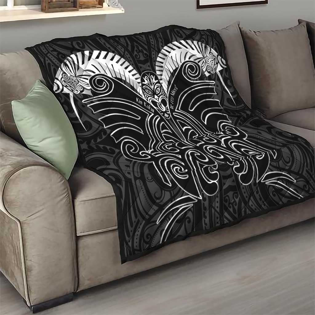 Kia Kaha Te Reo Maori Quilt Aotearoa Hei Tiki With Hongi LT14 - Polynesian Pride
